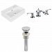 AI-26204 - American Imaginations - 19.75 Inch Above Counter Vessel Set For 3H8-in. Center Faucet - Faucet IncludedChrome/White Finish -