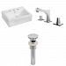 AI-26101 - American Imaginations - 20.25 Inch Wall Mount Vessel Set For 3H8-in. Center Faucet - Faucet IncludedChrome/White Finish -