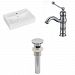 AI-26214 - American Imaginations - 19.75 Inch Wall Mount Vessel Set For 1 Hole Center Faucet - Faucet IncludedChrome/White Finish -