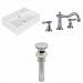 AI-26207 - American Imaginations - 19.75 Inch Above Counter Vessel Set For 3H8-in. Center Faucet - Faucet IncludedChrome/White Finish -