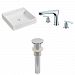 AI-26085 - American Imaginations - 17.5 Inch Above Counter Vessel Set For 3H8-in. Center Faucet - Faucet IncludedChrome/White Finish -
