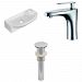 AI-26255 - American Imaginations - 17.75 Inch Wall Mount Vessel Set For 1 Hole Right Faucet - Faucet IncludedChrome/White Finish -