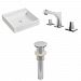 AI-26083 - American Imaginations - 17.5 Inch Above Counter Vessel Set For 3H8-in. Center Faucet - Faucet IncludedChrome/White Finish -