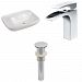 AI-26093 - American Imaginations - 23.5 Inch Above Counter Vessel Set For 1 Hole Center Faucet - Faucet IncludedChrome/White Finish -