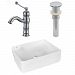 AI-26370 - American Imaginations - 17.25 Inch Above Counter Vessel Set For 1 Hole Left Faucet - Faucet IncludedChrome/White Finish -