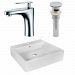 AI-26355 - American Imaginations - 20.5 Inch Above Counter Vessel Set For 1 Hole Center Faucet - Faucet IncludedChrome/White Finish -