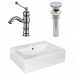 AI-26352 - American Imaginations - 20.25 Inch Above Counter Vessel Set For 1 Hole Center Faucet - Faucet IncludedChrome/White Finish -