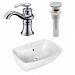 AI-26332 - American Imaginations - 21.75 Inch Above Counter Vessel Set For 1 Hole Center Faucet - Faucet IncludedChrome/White Finish -