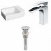 AI-26183 - American Imaginations - 16.25 Inch Wall Mount Vessel Set For 1 Hole Right Faucet - Faucet IncludedChrome/White Finish -