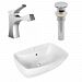 AI-26331 - American Imaginations - 21.75 Inch Above Counter Vessel Set For 1 Hole Center Faucet - Faucet IncludedChrome/White Finish -