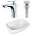 AI-26333 - American Imaginations - 21.75 Inch Above Counter Vessel Set For 1 Hole Center Faucet - Faucet IncludedChrome/White Finish -