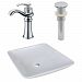 AI-26337 - American Imaginations - 16.75 Inch Above Counter Vessel Set For Deck Mount Drilling - Faucet IncludedChrome/White Finish -