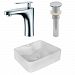 AI-26361 - American Imaginations - 18.75 Inch Above Counter Vessel Set For 1 Hole Center Faucet - Faucet IncludedChrome/White Finish -