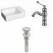 AI-26184 - American Imaginations - 16.25 Inch Wall Mount Vessel Set For 1 Hole Right Faucet - Faucet IncludedChrome/White Finish -