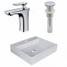 AI-26374 - American Imaginations - 17 Inch Above Counter Vessel Set For 1 Hole Center Faucet - Faucet IncludedChrome/White Finish -