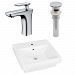 AI-26422 - American Imaginations - 20.5 Inch Above Counter Vessel Set For 1 Hole Center Faucet - Faucet IncludedChrome/White Finish -