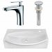AI-26457 - American Imaginations - 16.5 Inch Above Counter Vessel Set For 1 Hole Right Faucet - Faucet IncludedChrome/White Finish -
