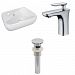 AI-26286 - American Imaginations - 17.5 Inch Above Counter Vessel Set For 1 Hole Left Faucet - Faucet IncludedChrome/White Finish -