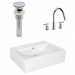 AI-26476 - American Imaginations - 20.25 Inch Above Counter Vessel Set For 3H8-in. Center Faucet - Faucet IncludedChrome/White Finish -