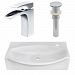 AI-26465 - American Imaginations - 16.5 Inch Wall Mount Vessel Set For 1 Hole Right Faucet - Faucet IncludedChrome/White Finish -