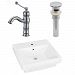 AI-26448 - American Imaginations - 19 Inch Above Counter Vessel Set For 1 Hole Center Faucet - Faucet IncludedChrome/White Finish -