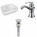 AI-26296 - American Imaginations - 17.5 Inch Wall Mount Vessel Set For 1 Hole Left Faucet - Faucet IncludedChrome/White Finish -
