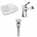 AI-26283 - American Imaginations - 17.5 Inch Above Counter Vessel Set For 1 Hole Left Faucet - Faucet IncludedChrome/White Finish -