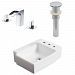 AI-26532 - American Imaginations - 16.25 Inch Wall Mount Vessel Set For 3H8-in. Right Faucet - Faucet IncludedChrome/White Finish -