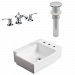 AI-26530 - American Imaginations - 16.25 Inch Wall Mount Vessel Set For 3H8-in. Right Faucet - Faucet IncludedChrome/White Finish -