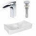 AI-26399 - American Imaginations - 26.25 Inch Above Counter Vessel Set For 1 Hole Center Faucet - Faucet IncludedChrome/White Finish -