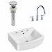 AI-26516 - American Imaginations - 22.25 Inch Wall Mount Vessel Set For 3H8-in. Center Faucet - Faucet IncludedChrome/White Finish -