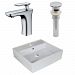 AI-26380 - American Imaginations - 18 Inch Above Counter Vessel Set For 1 Hole Center Faucet - Faucet IncludedChrome/White Finish -