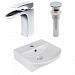 AI-26557 - American Imaginations - 13.75 Inch Wall Mount Vessel Set For 1 Hole Center Faucet - Faucet IncludedChrome/White Finish -
