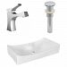 AI-26395 - American Imaginations - 26.25 Inch Above Counter Vessel Set For 1 Hole Center Faucet - Faucet IncludedChrome/White Finish -