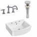 AI-26503 - American Imaginations - 22.25 Inch Above Counter Vessel Set For 3H8-in. Center Faucet - Faucet IncludedChrome/White Finish -