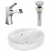 AI-26401 - American Imaginations - 18.1 Inch Above Counter Vessel Set For 1 Hole Center Faucet - Faucet IncludedChrome/White Finish -