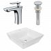 AI-26386 - American Imaginations - 16.5 Inch Above Counter Vessel Set For 1 Hole Center Faucet - Faucet IncludedChrome/White Finish -