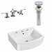 AI-26500 - American Imaginations - 22.25 Inch Above Counter Vessel Set For 3H8-in. Center Faucet - Faucet IncludedChrome/White Finish -