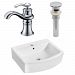 AI-26494 - American Imaginations - 22.25 Inch Above Counter Vessel Set For 1 Hole Center Faucet - Faucet IncludedChrome/White Finish -