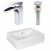 AI-26485 - American Imaginations - 20.25 Inch Wall Mount Vessel Set For 1 Hole Center Faucet - Faucet IncludedChrome/White Finish -