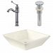 AI-26480 - American Imaginations - 15.75 Inch Above Counter Vessel Set For Deck Mount Drilling - Faucet IncludedChrome/Biscuit Finish -