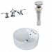 AI-26518 - American Imaginations - 18.25 Inch Above Counter Vessel Set For 3H8-in. Center Faucet - Faucet IncludedChrome/White Finish -