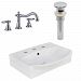 AI-26581 - American Imaginations - 19.5 Inch Wall Mount Vessel Set For 3H8-in. Center Faucet - Faucet IncludedChrome/White Finish -