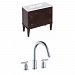 AI-8202 - American Imaginations - Roxy - 35.5 Inch Floor Mount Vanity Set For 3H8-in. DrillingChrome/Antique Walnut Finish - Roxy