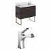 AI-8448 - American Imaginations - Xena - 36 Inch Floor Mount Vanity Set For 1 Hole Drilling with Top and Undermount SinkChrome/Dawn Grey Finish - Xena