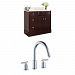 AI-8790 - American Imaginations - Tiffany - 37.8 Inch Floor Mount Vanity Set For 3H8-in. Drilling with Top and Undermount SinkChrome/Coffee Finish - Tiffany
