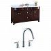 AI-8881 - American Imaginations - Tiffany - 60 Inch Floor Mount Vanity Set For 3H8-in. Drilling with Top and Undermount SinkChrome/Coffee Finish - Tiffany