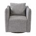 23492 - Uttermost - Corben - 30 inch Swivel Chair Woven Linen Blend Fabric/Weathered Gray Stain Finish - Corben