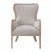 23490 - Uttermost - Shantel - 38.75 inch Wing Chair Soft Ivory/Deep Grained Oatmeal Stain/Light Gray Wash Finish - Shantel