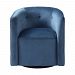 23491 - Uttermost - Mallorie - 30.75 inch Swivel Chair Ink Blue Polyester Velvet/Satin Black Finish - Mallorie
